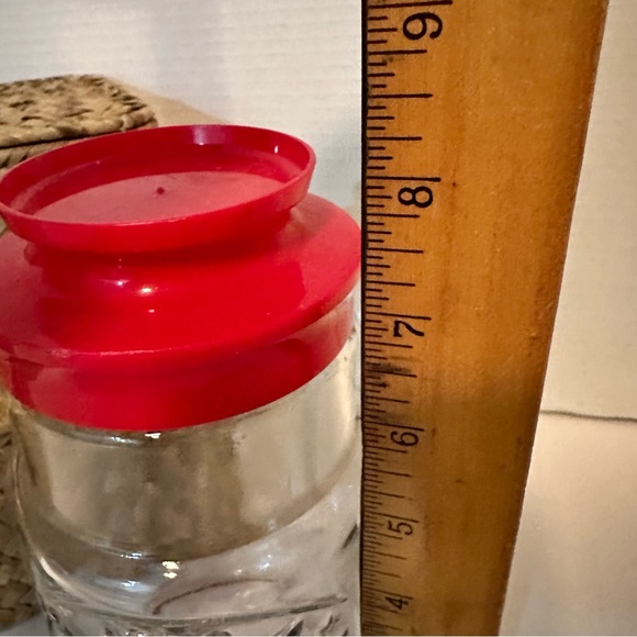Vintage Anchor Hocking Glass Jar with Red Plastic Lid - Picture 2 of 8